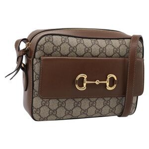 Gucci Horsebit 1955 Flap Pocket Camera Gg Coated Canvas And Leather Beige Canvas